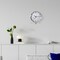 Clockswise Non-Ticking Quartz Wall Clock with Thermometer & Hygrometer - Battery Operated Aluminum Analog Clock for Temperature & Humidity Monitoring - Ideal for Home, Office or School, Silver